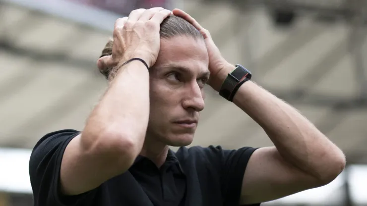 Filipe Luís técnico do Flamengo durante partida contra o Juventude no Maracanã pelo Campeonato Brasileiro A 2024. Foto: Jorge Rodrigues/AGIF
