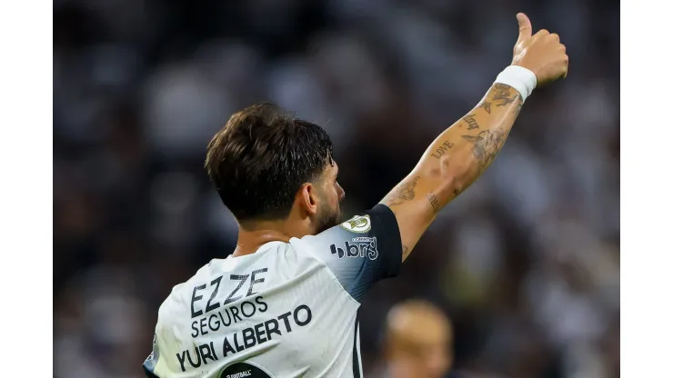 SP - SAO PAULO - 03/12/2024 - BRASILEIRO A 2024, CORINTHIANS X BAHIA - Yuri Alberto jogador do Corinthians comemora seu gol durante partida contra o Bahia no estadio Arena Corinthians pelo campeonato Brasileiro A 2024. Foto: Joisel Amaral/AGIF