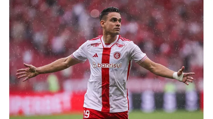 RS - PORTO ALEGRE - 25/01/2025 - GAUCHO 2025, INTERNACIONAL X JUVENTUDE - Borre jogador do Internacional comemora seu gol durante partida contra o Juventude no estadio Beira-Rio pelo campeonato Gaucho 2025. Foto: Maxi Franzoi/AGIF