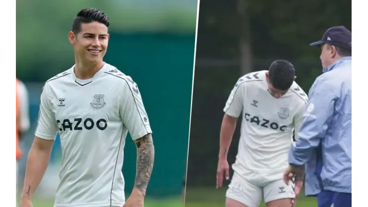 Cara a cara: así fue el primer entrenamiento de James con Rafa Benítez en Everton