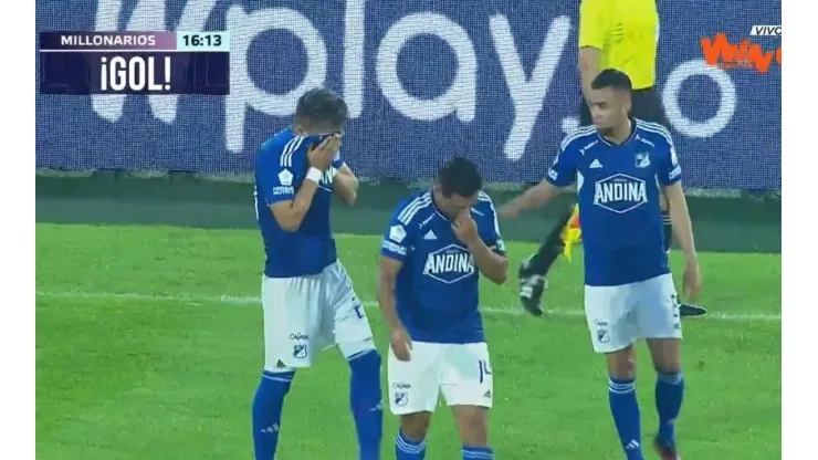 Conmovedor llanto de Fernando Uribe, que marcó el segundo gol de Millonarios