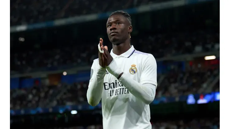 Eduardo Camavinga, en los cuartos de final de la Champions League con el Real Madrid ante Chelsea.
