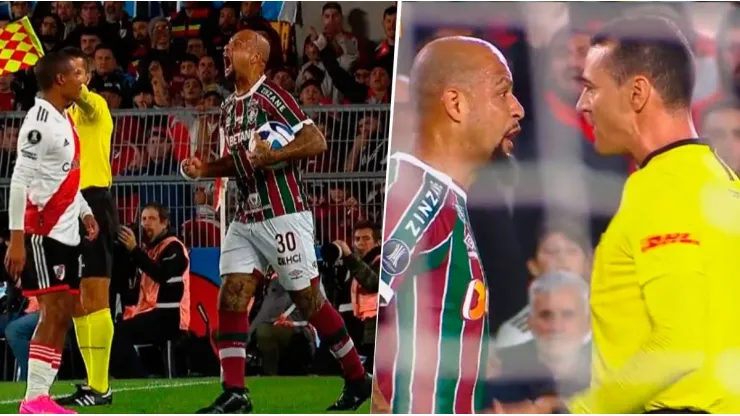 Felipe Melo perdió el control ante River y Wilmar Roldán tuvo que frenarlo