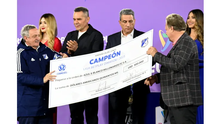 El dinero que le entregó la Conmebol a Millonarios por salir campeón de la Liga colombiana en el 2023-I.
