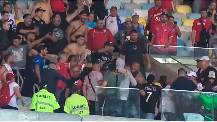 Hinchas argentinos en Brasil denuncian represión policial en el estadio Maracaná.
