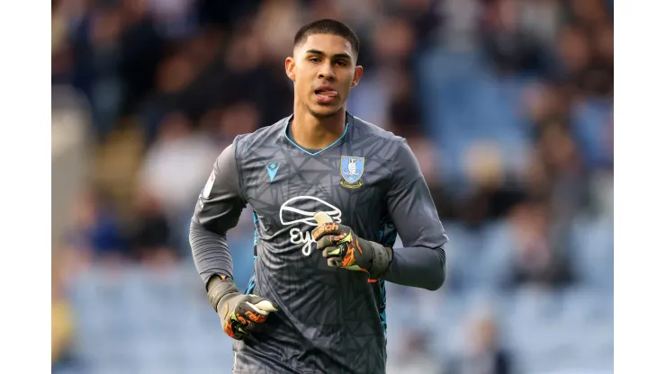 SHEFFIELD, ENGLAND - AUGUST 08: Devis Vasquez of Sheffield Wednesday reacts during the Carabao Cup First Round match between Sheffield Wednesday and Stockport County at Hillsborough on August 08, 2023 in Sheffield, England. (Photo by George Wood/Getty Images)
