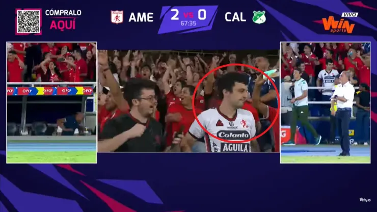 El hincha del Cali que se infiltró con la camisa de América y le tocó celebrar un gol