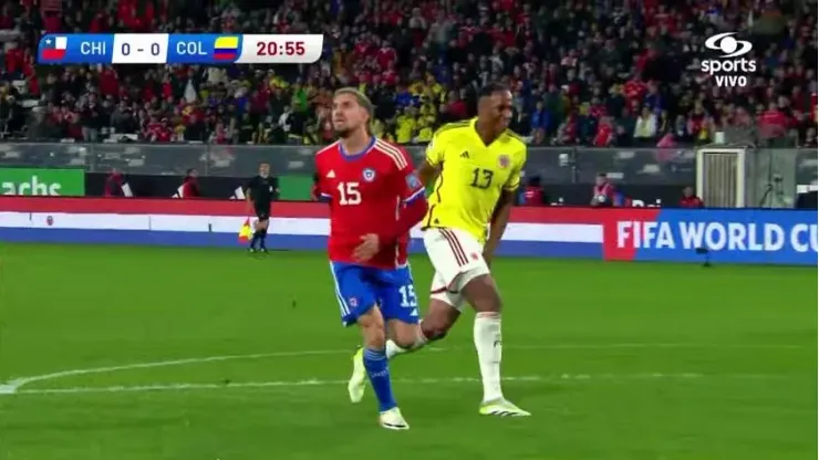 Así fue la triste lesión de Yerry Mina en el Chile vs. Colombia