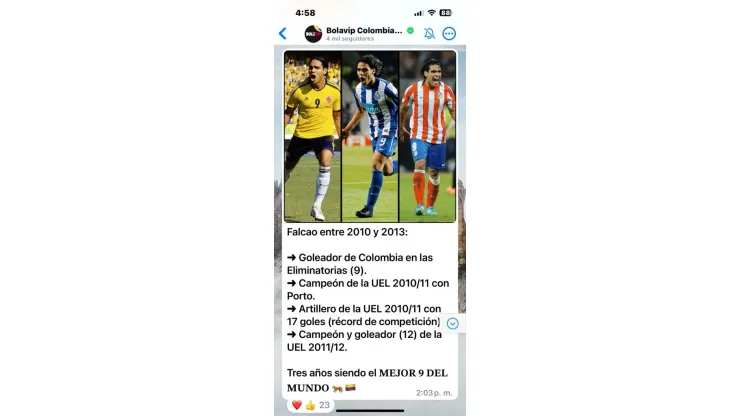 El canal de Bolavip Colombia en WhatsApp: la actualidad deportiva en un solo lugar