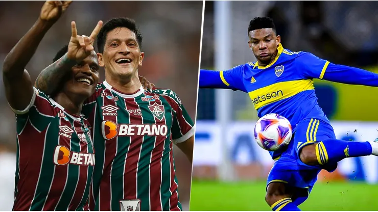 Jhon Arias yGermán Cano, jugadores de Fluminense. Frank Fabra, jugador de Boca Juniors.
