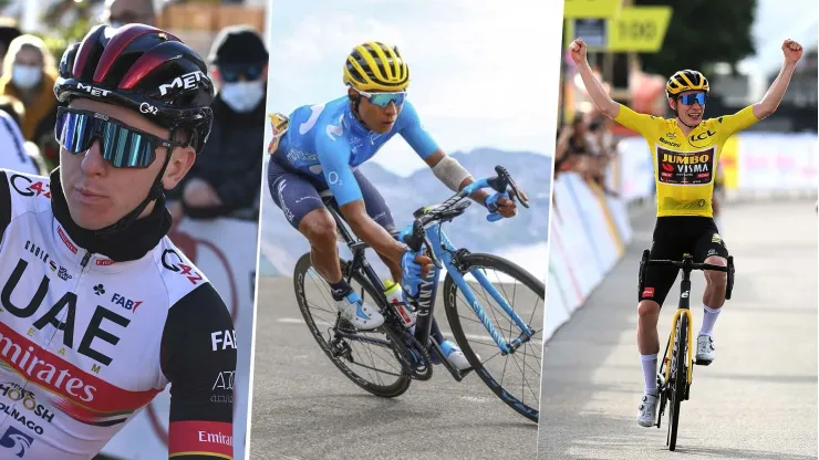 Tadej Pogacar, Nairo Quintana y Jonas Vingegaard.
