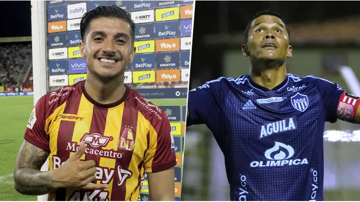 Yeison Guzmán (Deportes Tolima) y Carlos Bacca (Junior).
