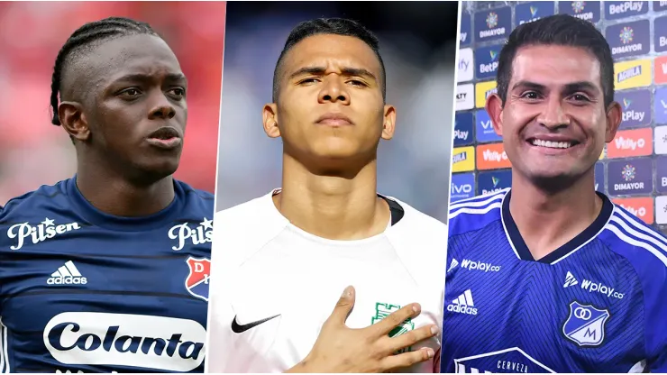 Edwuin Cetré (DIM), Kevin Mier (Atl. Nacional) y David Mackálister Silva (Millonarios).
