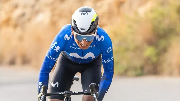 Nairo Quintana en un entrenamiento con Movistar Team.
