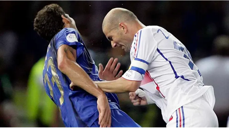 Marco Materazzi y Zinedine Zidane en la final del Mundial de 2006.
