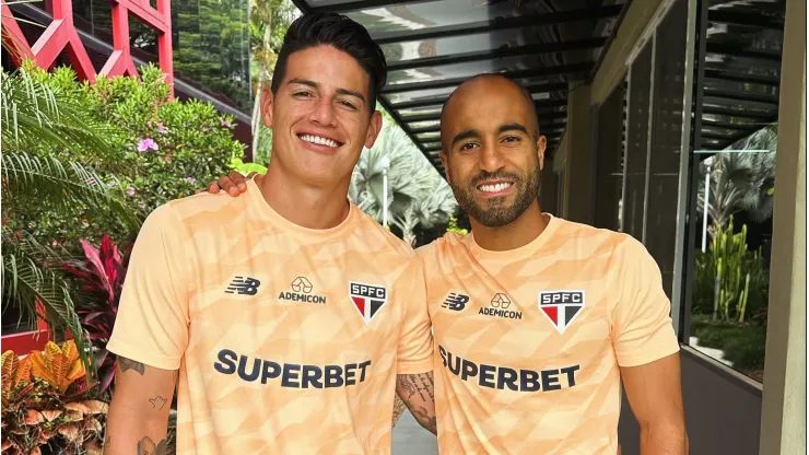 Lucas Moura y James Rodríguez de São Paulo.
