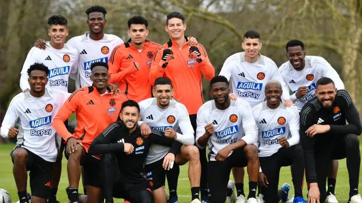 Jugadores de la Selección Colombia en el entrenamiento.
