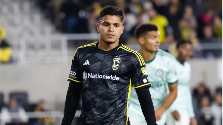 COLUMBUS, OH - NOVEMBER 12: Columbus Crew forward Cucho Hernandez 9 during the second half in the MLS, Fussball Herren, USA Cup Playoff game against Atlanta United on November 12, 2023, at Lower.com Field in Columbus, Ohio. Photo by Graham Stokes/Icon Sportswire SOCCER: NOV 12 MLS Cup Playoffs - Columbus Crew vs Atlanta United FC EDITORIAL USE ONLY Icon231112051
