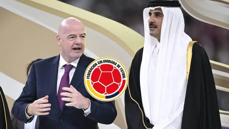 Gianni Infantino, presidente de FIFA; y Tamim bin Hamad Al Thani, emir de Qatar.
