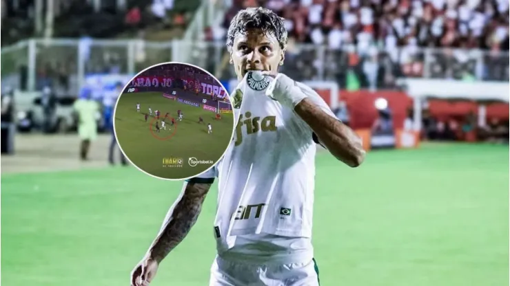 Richard Ríos celebra el gol contra el Vitória.
