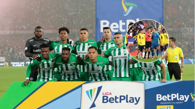 Jugadores de Atlético Nacional en el clásico ante el DIM.
