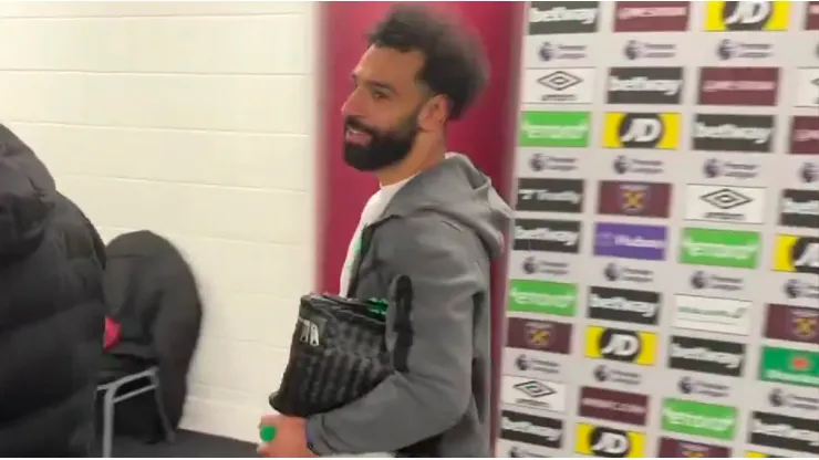 Mohamed Salah y su reacción tras el empate de Liverpool ante West Ham.
