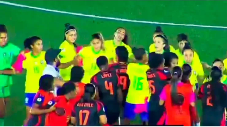 Brasil vs. Colombia en el Sudamericano femenino acabó entre empujones, provocaciones y faltas de respeto.
