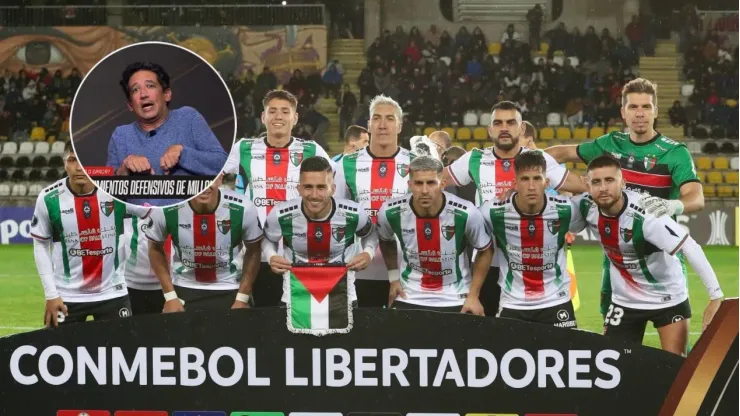 Jugadores de Palestino, previo al partido ante Flamengo por la Copa Libertadores.
