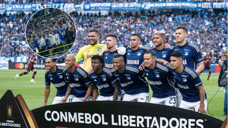 Jugadores de Millonarios posando para la foto en la Copa Libertadores.
