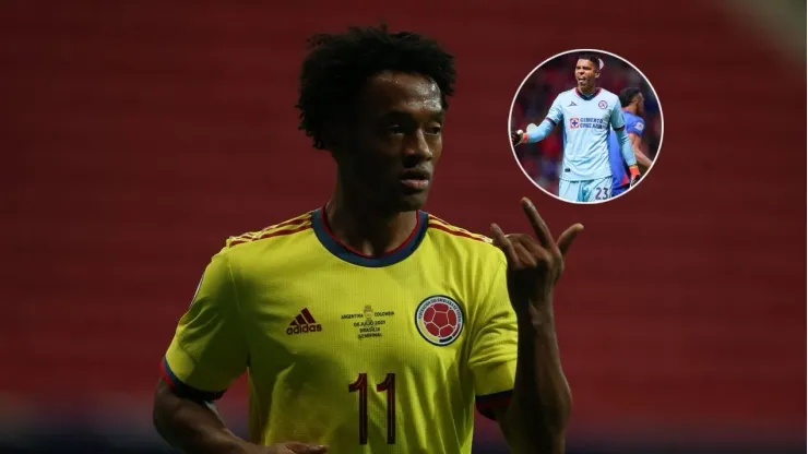 Juan Guillermo Cuadrado jugando con la Selección Colombia.
