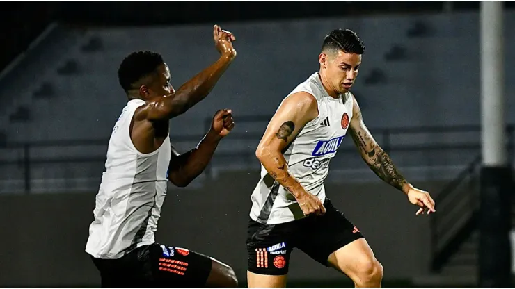 James Rodríguez en la concentración de la Selección Colombia en Barranquilla.
