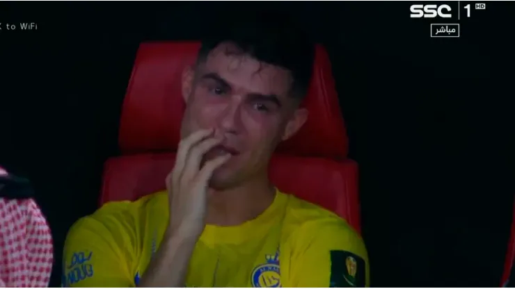 La reacción de Cristiano Ronaldo tras perder la final de Kings Cup en Arabia Saudita.
