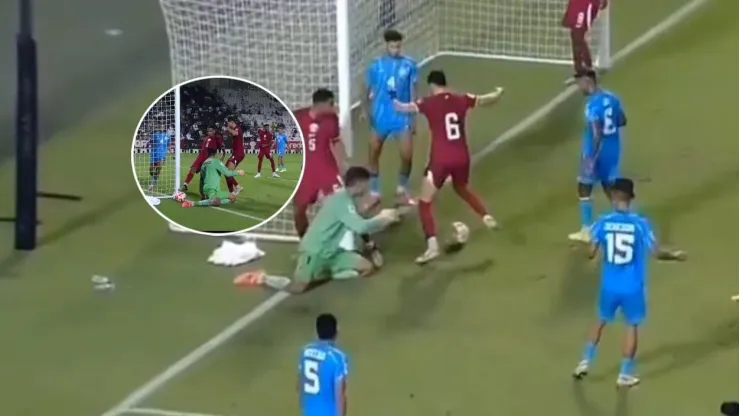 Polémico gol de Qatar contra India.
