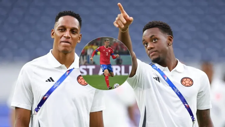 Yerry Mina con Jhon Durán. 
