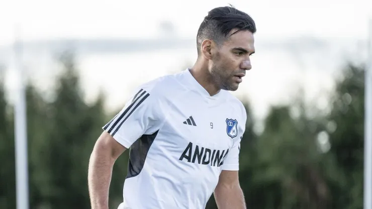 Radamel Falcao García entrenando con Millonarios.
