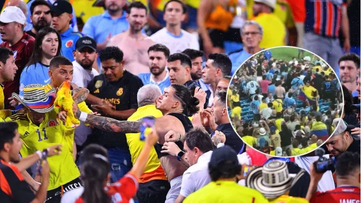 Darwin Núñez contra los hinchas de la Selección Colombia.
