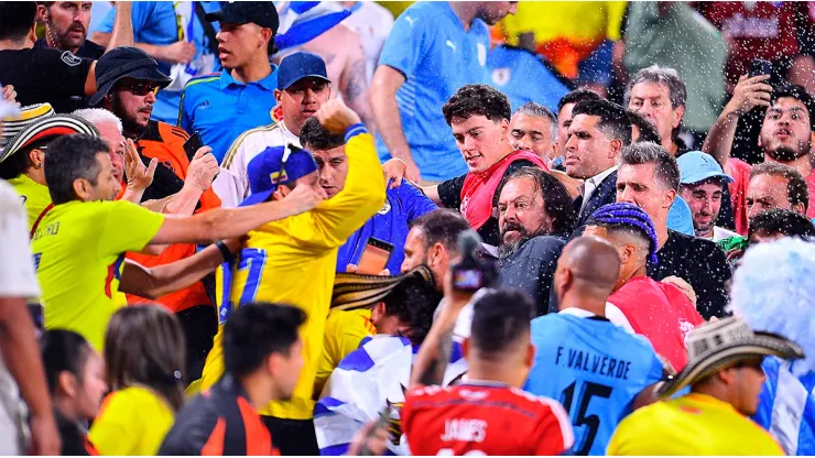 Incidentes tras el juego entre Uruguay y Colombia.
