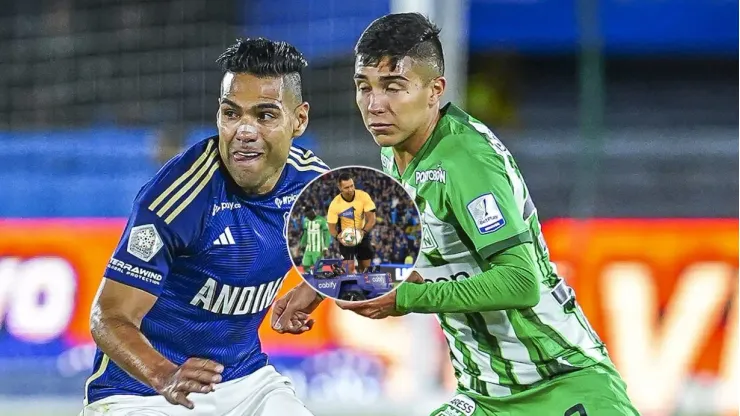 Falcao disputa un balón con Samuel Velásquez.
