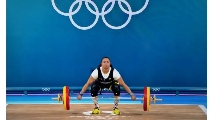 Mari Sánchez al momento del ejercicio definitivo por la medalla de plata.
