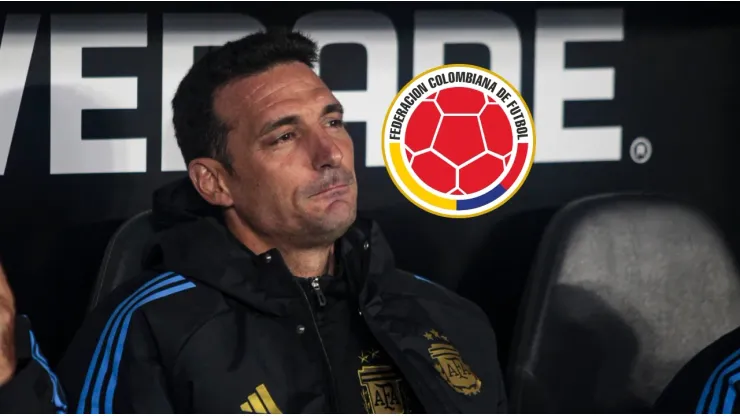 Lionel Scaloni y el escudo de la FCF.
