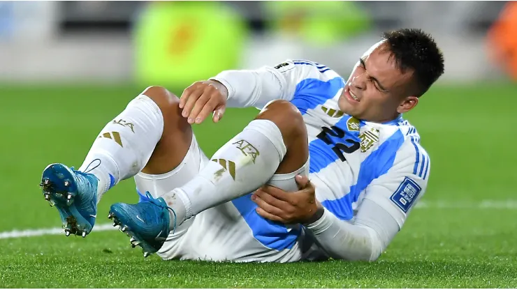 Lautaro Martínez, jugador de Argentina en el duelo ante Chile.
