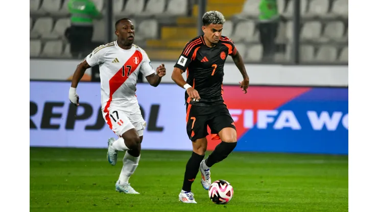 Luis Díaz durante el partido de la Selección Colombia contra Perú, en la fecha 8 de la Eliminatoria Sudamericana. Crédito: FCF.
