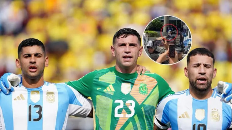 Jugadores de Argentina ante Colombia en el Metropolitano.
