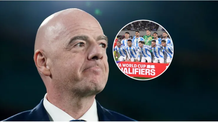 Gianni Infantino y jugadores de la Selección Argentina.
