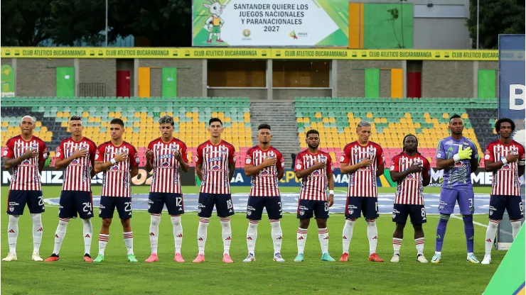 Jugadores del Atlético Junior ante Atlético Bucaramanga por la fecha 1 de la Liga BetPlay DIMAYOR II 2024.
