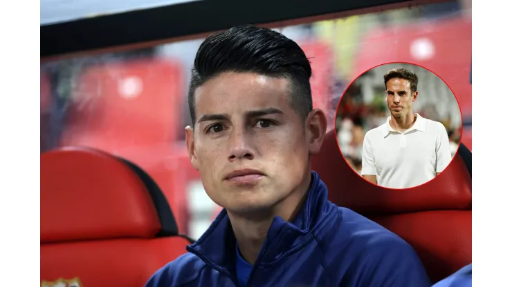 James Rodríguez estuvo en el banco de suplentes casi todo el partido contra Osasuna, por decisión de Íñigo Pérez. Imago.
