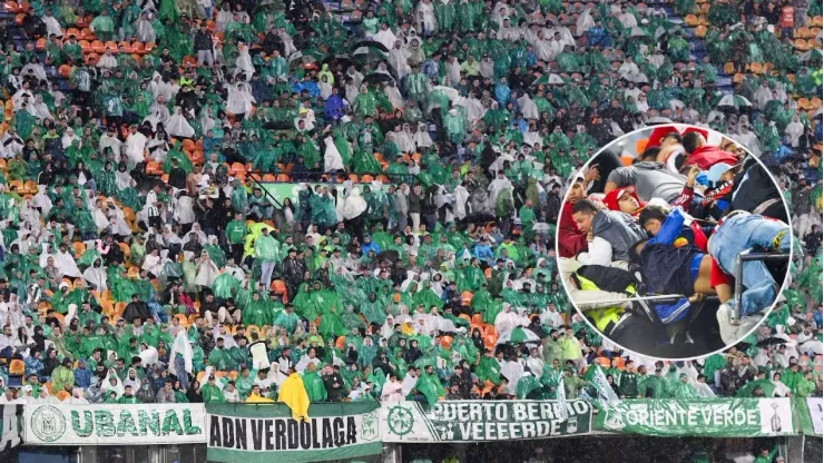 Hinchas de Atlético Nacional en el estadio Atanasio Girardot.
