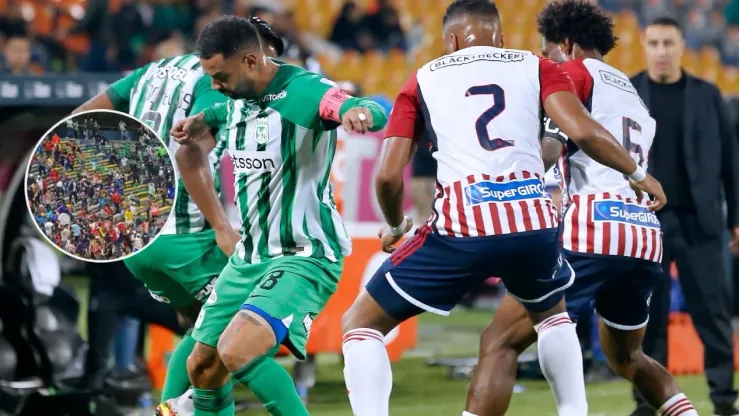 Jugadores de atlético Nacional y Junior por la Liga Colombiana II-2024.
