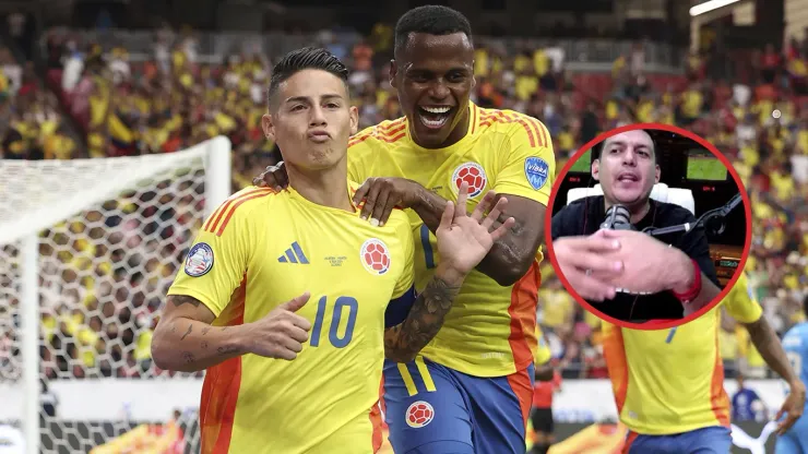 Jugadores de la Selección Colombia festejando un gol.
