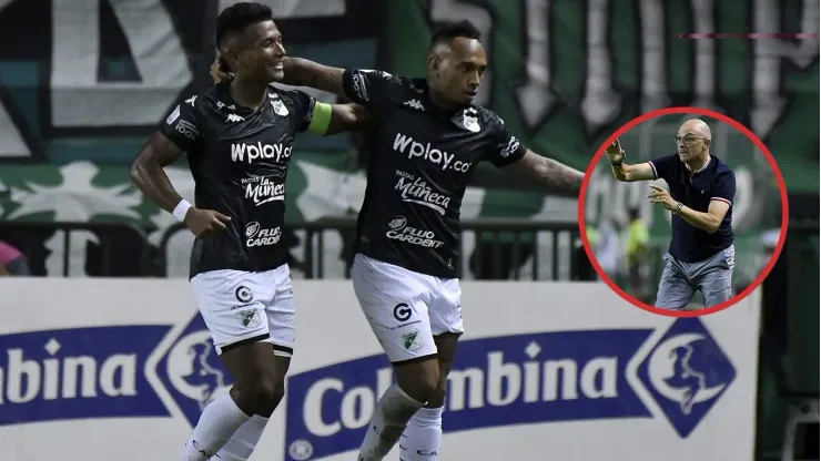 Jugadores del Deportivo Cali celebrando su gol.
